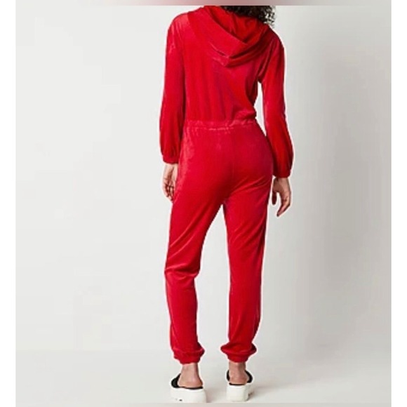 Juicy By Juicy Couture Long Sleeve Red Velour Jumpsuit Size Small NWT Y2K 90s - Picture 4 of 9